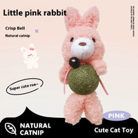 HKM-0781757 Catnip Plush Toy for Kittens - Bear, Rabbit, Frog & Chick Options with Bell, 15cm Height