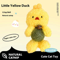 HKM-0781757 Catnip Plush Toy for Kittens - Bear, Rabbit, Frog & Chick Options with Bell, 15cm Height