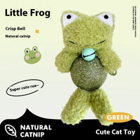 HKM-0781757 Catnip Plush Toy for Kittens - Bear, Rabbit, Frog & Chick Options with Bell, 15cm Height