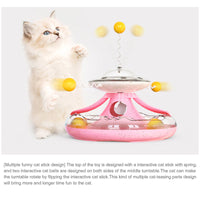 HKM-0781885 Interactive Cat Tumbler Track Toy with Food Dispensing and Trackball Features