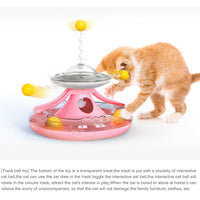 HKM-0781885 Interactive Cat Tumbler Track Toy with Food Dispensing and Trackball Features