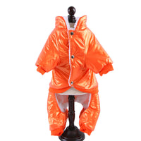HKM-0782269 Windproof Down Jacket for Dogs - Cozy Cotton Hooded Coat in Blue, Black, Orange, Sizes S to XXL