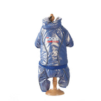 HKM-0782269 Windproof Down Jacket for Dogs - Cozy Cotton Hooded Coat in Blue, Black, Orange, Sizes S to XXL