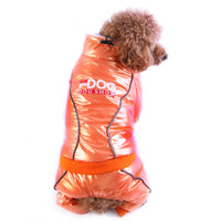 HKM-0782269 Windproof Down Jacket for Dogs - Cozy Cotton Hooded Coat in Blue, Black, Orange, Sizes S to XXL