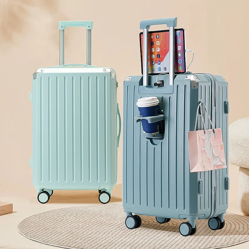 HKM-078227 Versatile Trolley Luggage Set - 14, 20, 24, 28 Inch Travel Suitcase with 360-Degree Rotating Wheels