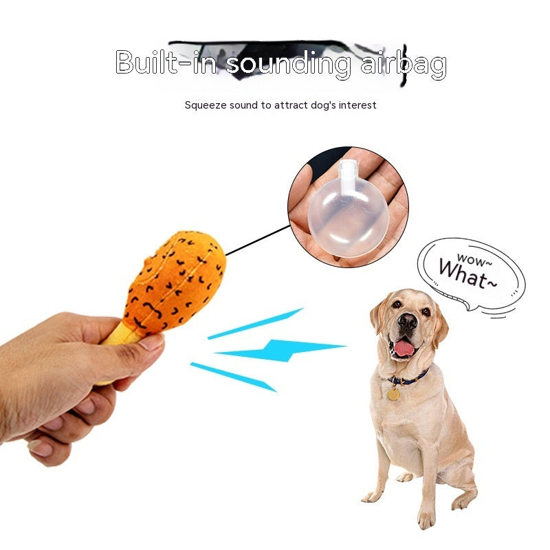 HKM-0782525 Interactive Plush Chicken Leg Dog Toy with Sound, Ideal for Engaging Playtime