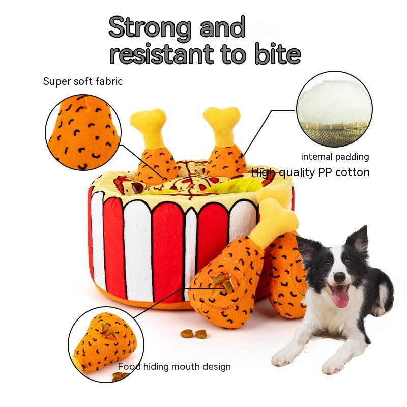 HKM-0782525 Interactive Plush Chicken Leg Dog Toy with Sound, Ideal for Engaging Playtime