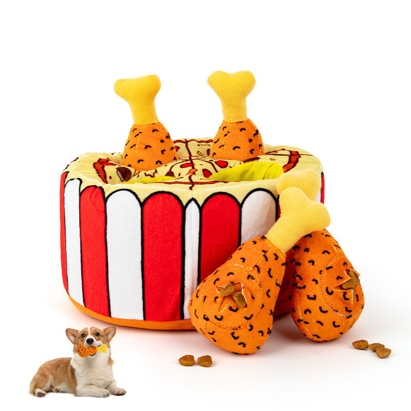 HKM-0782525 Interactive Plush Chicken Leg Dog Toy with Sound, Ideal for Engaging Playtime