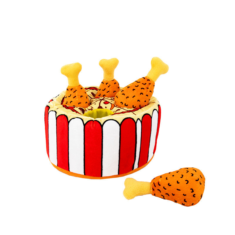 HKM-0782525 Interactive Plush Chicken Leg Dog Toy with Sound, Ideal for Engaging Playtime