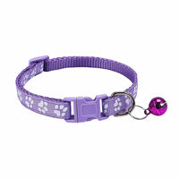 HKM-0783677 Dog Footprint Applique Collar with Bell in Various Colors