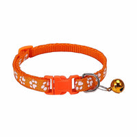HKM-0783677 Dog Footprint Applique Collar with Bell in Various Colors