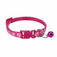 HKM-0783677 Dog Footprint Applique Collar with Bell in Various Colors