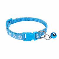 HKM-0783677 Dog Footprint Applique Collar with Bell in Various Colors