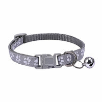 HKM-0783677 Dog Footprint Applique Collar with Bell in Various Colors