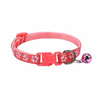 HKM-0783677 Dog Footprint Applique Collar with Bell in Various Colors