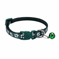 HKM-0783677 Dog Footprint Applique Collar with Bell in Various Colors