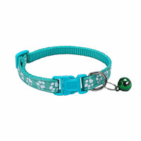 HKM-0783677 Dog Footprint Applique Collar with Bell in Various Colors