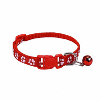 HKM-0783677 Dog Footprint Applique Collar with Bell in Various Colors