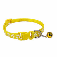 HKM-0783677 Dog Footprint Applique Collar with Bell in Various Colors