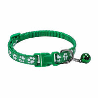 HKM-0783677 Dog Footprint Applique Collar with Bell in Various Colors