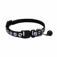 HKM-0783677 Dog Footprint Applique Collar with Bell in Various Colors