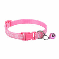HKM-0783677 Dog Footprint Applique Collar with Bell in Various Colors