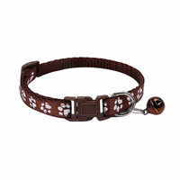 HKM-0783677 Dog Footprint Applique Collar with Bell in Various Colors