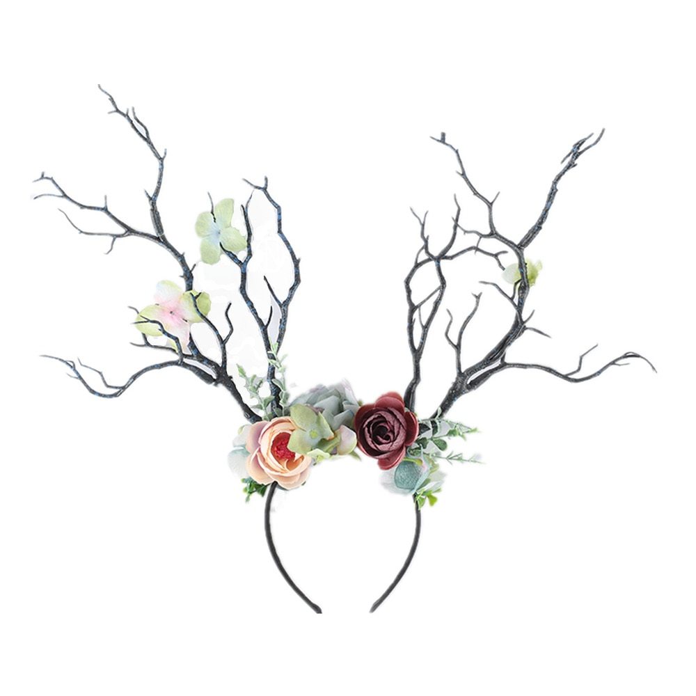 HKM-078419 Floral Women's Headband with Natural Style - Handmade, 18cm Inner Diameter