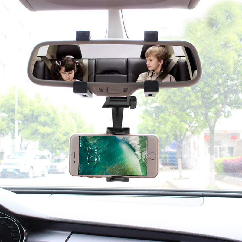 HKM-078547 Universal Car Rearview Mirror Phone Holder for Safe Driving