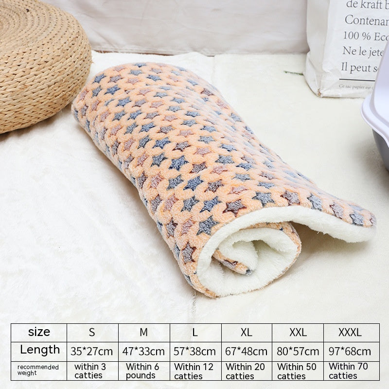 HKM-0785725 Flannel Winter Pet Mat Cat Nest - Cozy Multi-Color Cat Pad for Dogs and Cats