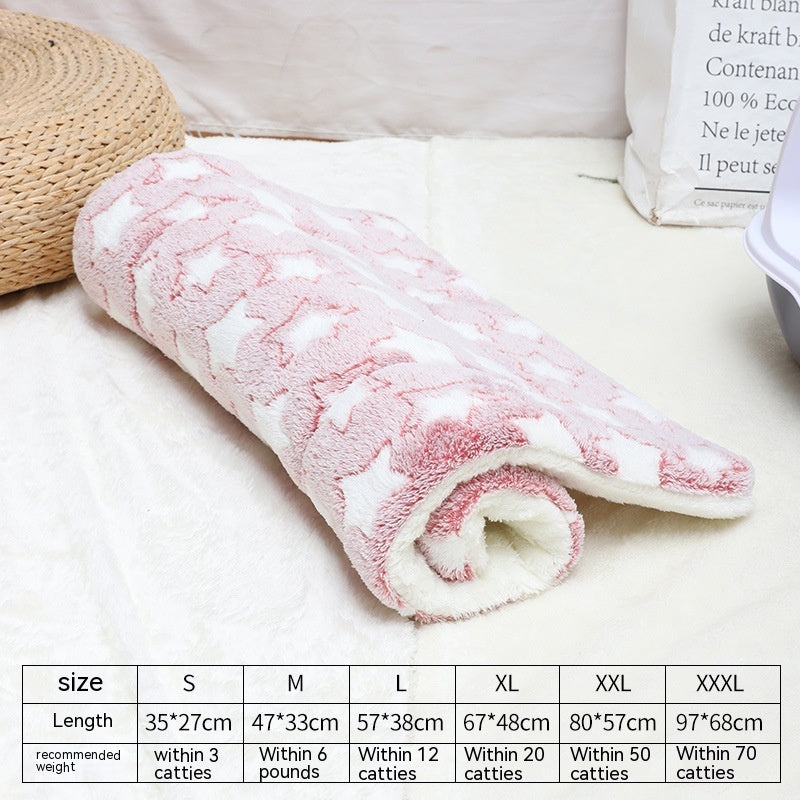 HKM-0785725 Flannel Winter Pet Mat Cat Nest - Cozy Multi-Color Cat Pad for Dogs and Cats