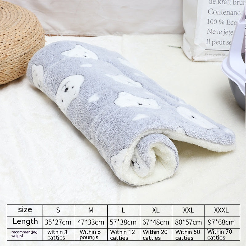HKM-0785725 Flannel Winter Pet Mat Cat Nest - Cozy Multi-Color Cat Pad for Dogs and Cats