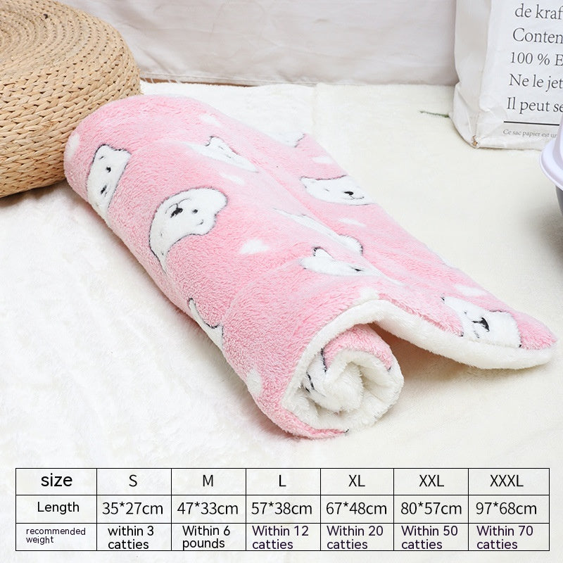HKM-0785725 Flannel Winter Pet Mat Cat Nest - Cozy Multi-Color Cat Pad for Dogs and Cats