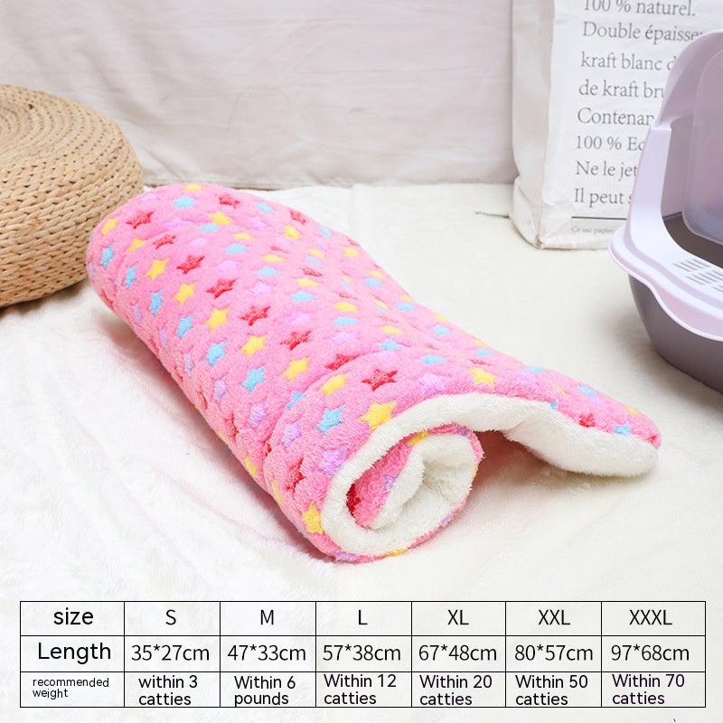 HKM-0785725 Flannel Winter Pet Mat Cat Nest - Cozy Multi-Color Cat Pad for Dogs and Cats