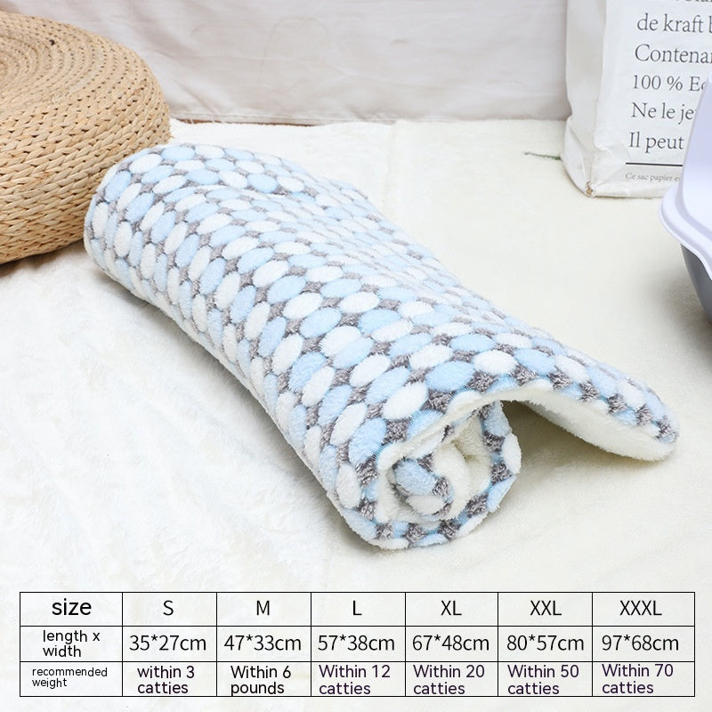 HKM-0785725 Flannel Winter Pet Mat Cat Nest - Cozy Multi-Color Cat Pad for Dogs and Cats