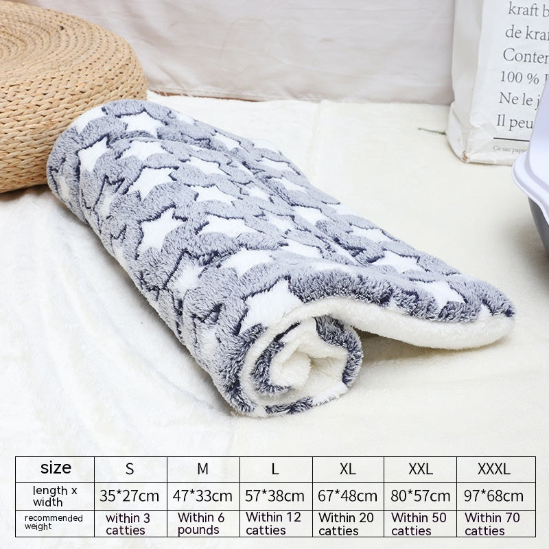 HKM-0785725 Flannel Winter Pet Mat Cat Nest - Cozy Multi-Color Cat Pad for Dogs and Cats