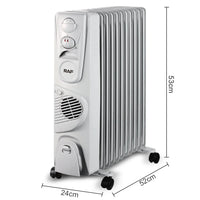 HKM-078611 2900W Oil Filled Radiator with Adjustable Thermostat for Fast and Quiet Whole-Room Heating