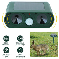 HKM-0786493 Solar-Powered Ultrasonic Animal Repellent with Motion Sensor, IPX4 Waterproof, Effective for Gardens and Farms