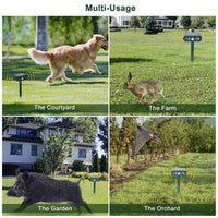 HKM-0786493 Solar-Powered Ultrasonic Animal Repellent with Motion Sensor, IPX4 Waterproof, Effective for Gardens and Farms