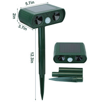 HKM-0786493 Solar-Powered Ultrasonic Animal Repellent with Motion Sensor, IPX4 Waterproof, Effective for Gardens and Farms