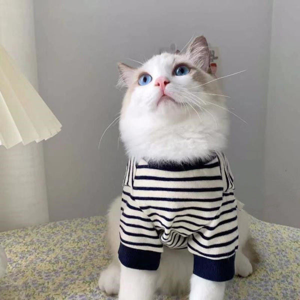 HKM-0786749 Cozy Winter Stripe Vest for Small Pets - Cotton Sweater for Cats and Dogs