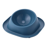 HKM-0787645 Stainless Steel Anti-Tip Cat Bowl with Oblique Mouth for Leak-Proof Feeding