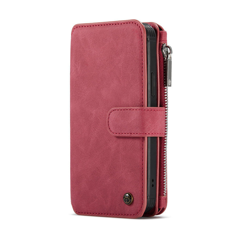 HKM-078867 Mobile Phone Split Flip Case for Apple - Imitation Leather, Available in Brown, Red, and Black