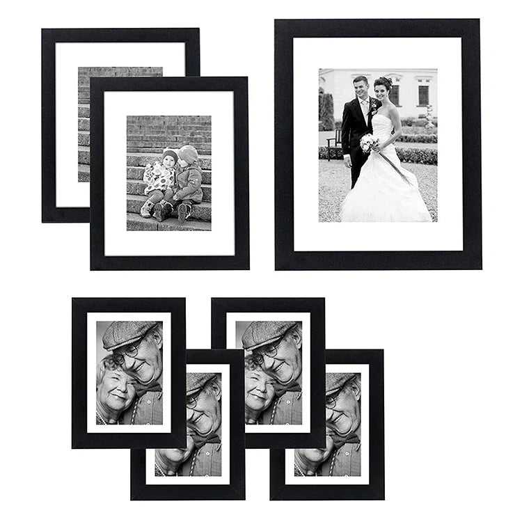 HKM-078867 Stylish A4 Black MDF Photo Frames in Custom Sizes for Home Wall Decoration