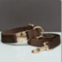 HKM-0789437 Multiple Color Velvet Dog Collar and Leash Set with Bow Tie