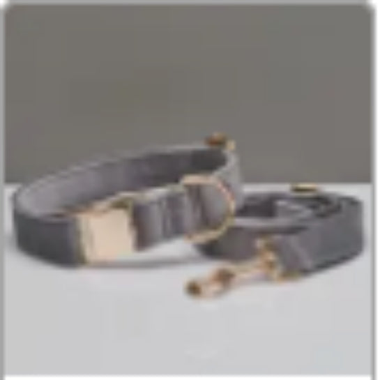 HKM-0789437 Multiple Color Velvet Dog Collar and Leash Set with Bow Tie