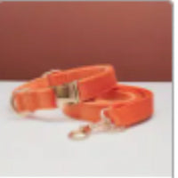 HKM-0789437 Multiple Color Velvet Dog Collar and Leash Set with Bow Tie