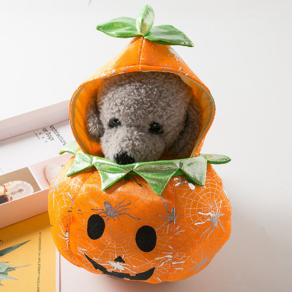 HKM-0789821 Pet 3D Pumpkin Dress for Halloween - Stylish Outfit in Beibei Pumpkin Color, Sizes S to XL