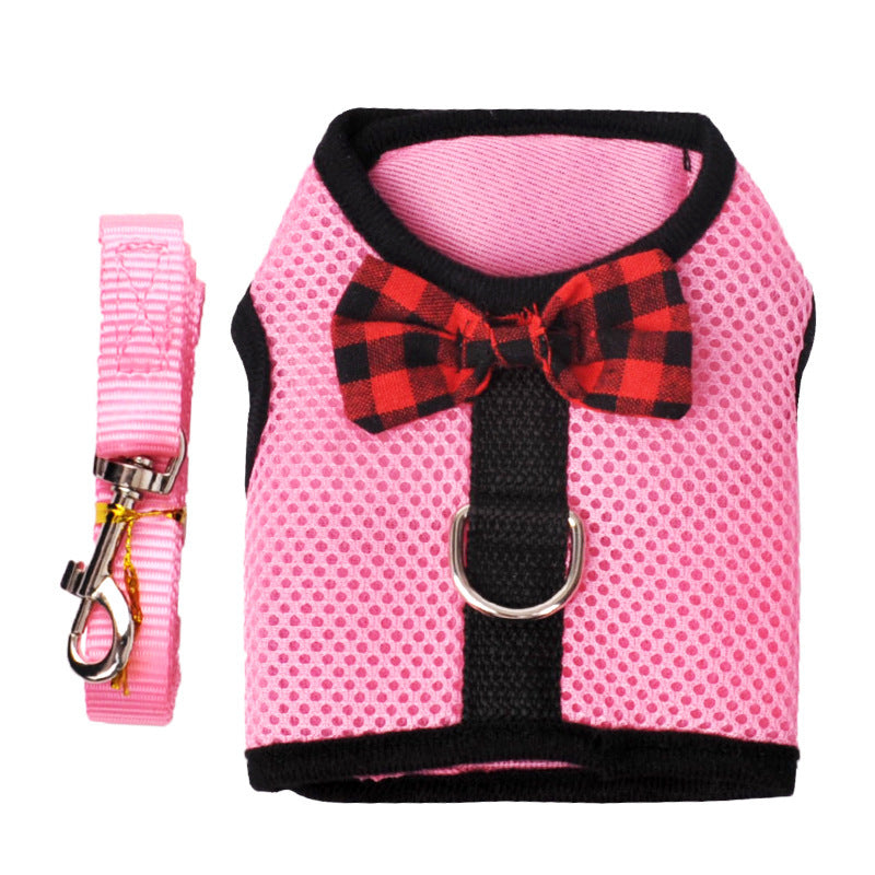 HKM-0790717 Breathable Mesh Chest Harness with Traction Rope for Rabbits ¨C Adjustable and Comfortable