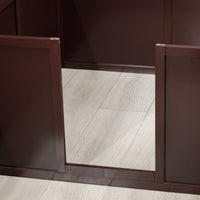 HKM-0792893 Comfortable Whelping Box for Dogs with Removable Doors, Indoor Puppy Playpen, 81" x 39" x 20", Coffee Brown
